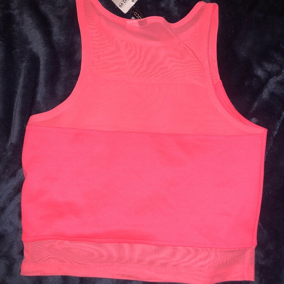 Neon crop top with mesh detail. - Picture 3 of 3